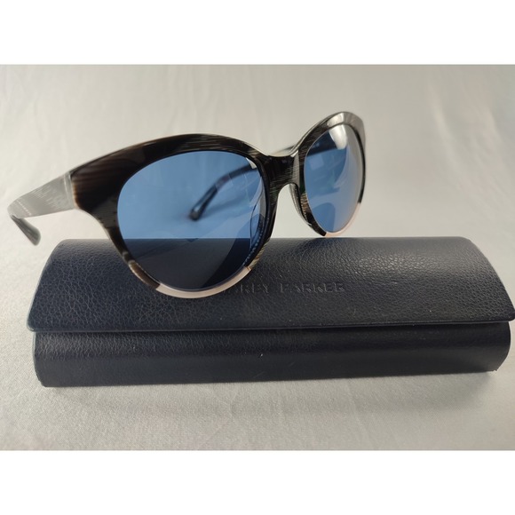 Warby Parker Piper 944 Sunglasses Striped Brown Grey 54-18-140 Blue Lens +‎ Case main image 9